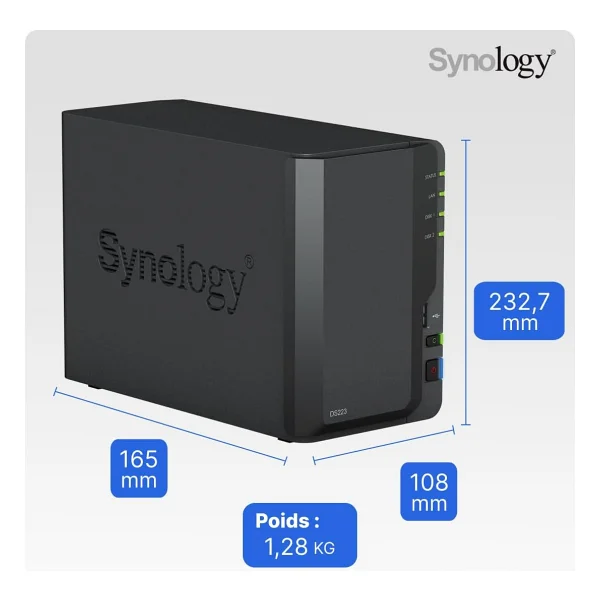 Synology Ds223 2 GB 2 Yuvalı 108 TB Nas Depolama Ünitesi - Görsel 6