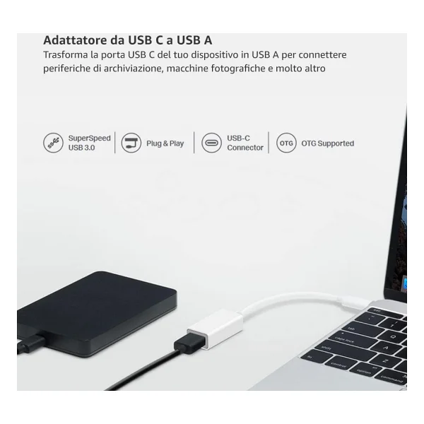 TP-Link UC400 Yüksek Hızda 3.0 USB-C - USB-A Adaptör - Görsel 3