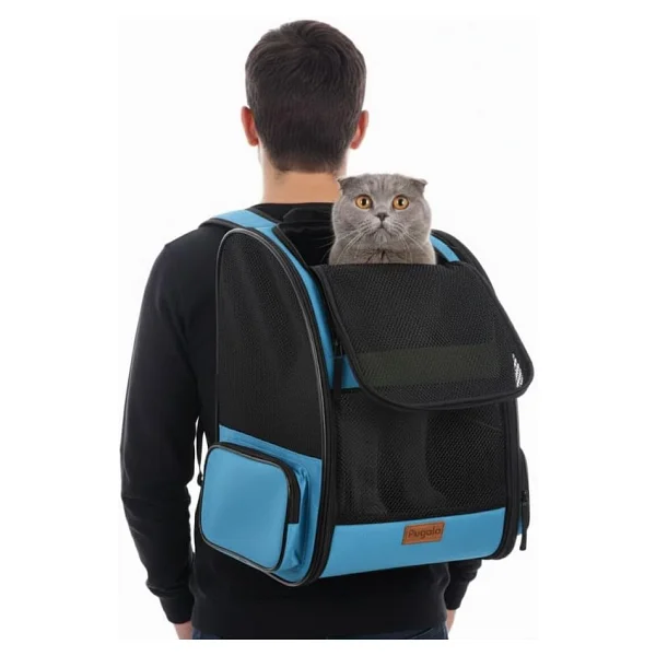 Pugalo Airmove Premium Kedi Köpek Taşıma Çantası Silinebilir Yırtılmaz Fileli Bükülmez Gövde (Siyah) - Görsel 10