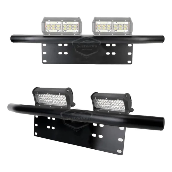 Her Araca Uyumlu Plaka Altlığı Ve Koruma Demiri Sis Ayağı Suv 4x4 Off Road LED Montaj Braketi Plakalık LED Bağlantı Ayağı Krom - Görsel 6