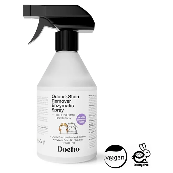 Docho Kedi Kumu Koku Giderici Aktif Karbon 400 Gr Ve Koku Ve Leke Çıkarıcı Enzimatik Sprey 500 Ml Seti - Görsel 2