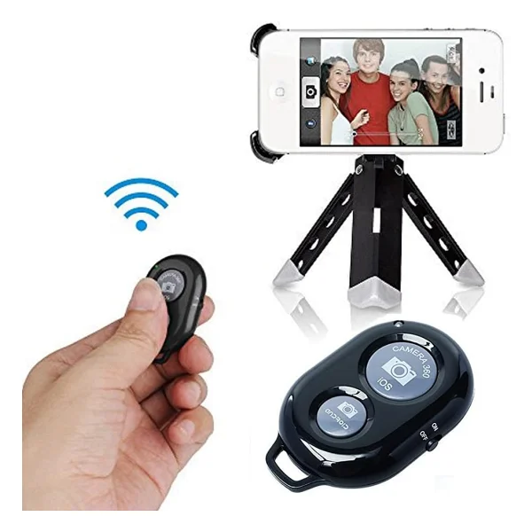 Coverzone Bluetooth Kablosuz Uzaktan Kumanda İOS Android Uyumlu Kamera Deklanşör Düğmesi Remote Shutter - Görsel 2