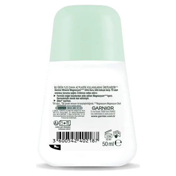 Garnier Mineral Magnezyum Ultra Kuru 50 ml 3 Adet Kadın Roll-On - Görsel 2