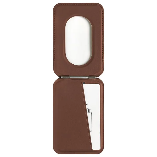 Buff WalletMag 2.0 iPhone için MagSafe Özellikli 4 Kartlı Katlanabilir Stantlı Manyetik Deri Cüzdan (Kahverengi) - Görsel 4