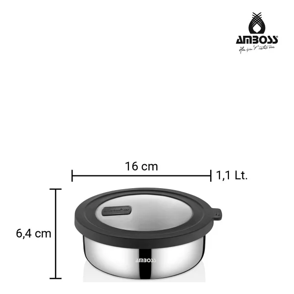 Amboss Nova 16 cm Çelik Saklama Kabı - Görsel 6