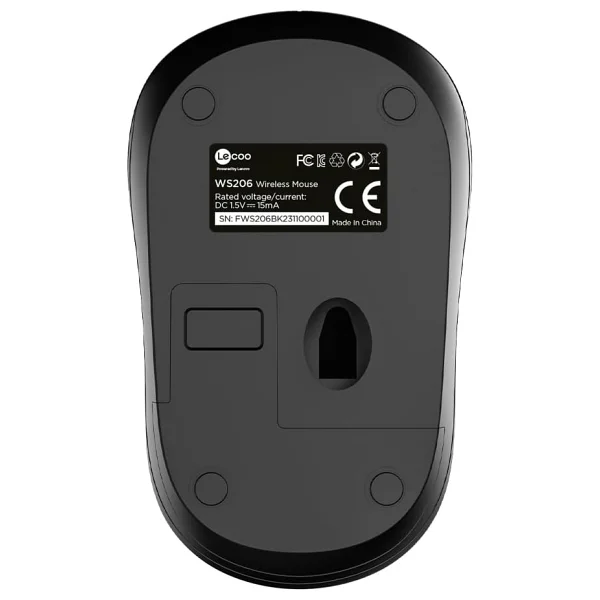 Lenovo Lecoo Ws206 Siyah Ergonomik Optik Kablosuz Mouse - Görsel 8