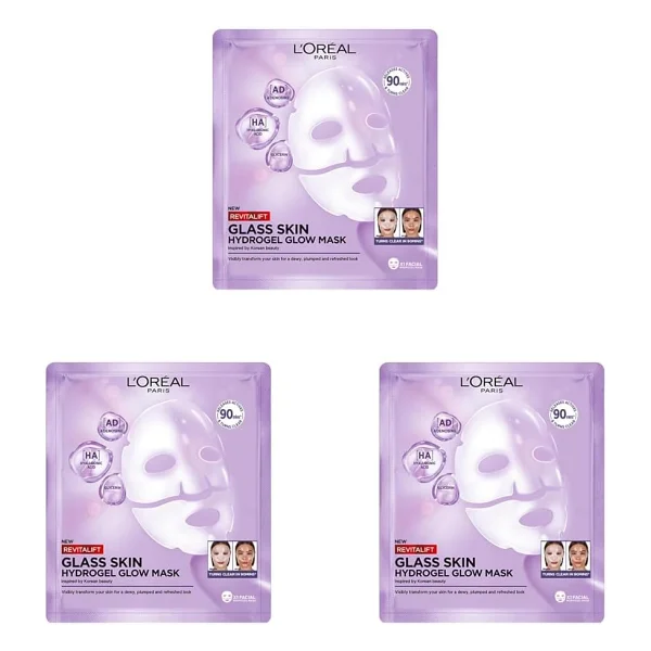 L 'oreal Paris Revitalift Glassy Skin Cam Cilt Görünümü Etkili Şeffaflaşan Işıltı & Nem Veren Hidrojel Yüz Maskesi - Görsel 10