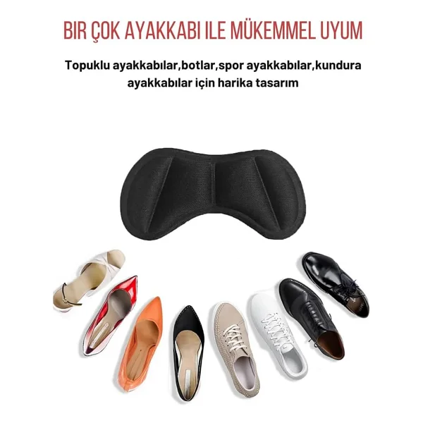 Black Deer T30 Ayakkabı Topuk Vurma Önleyici Ve Daraltma Pedi Ayakkabı Topuk Koruyucu Aparat 2 Çift Siyah - Görsel 4