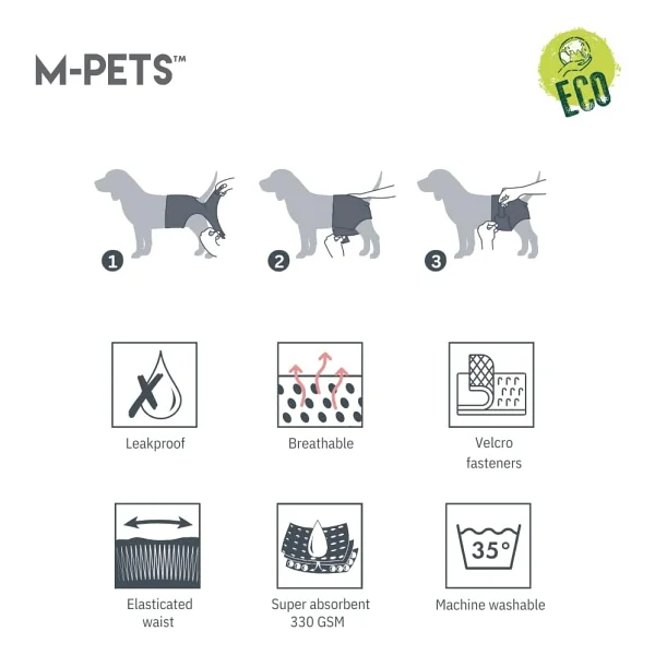 M-Pets Dişi Köpekler İçin Yıkanabilir Külot (L) - Görsel 5