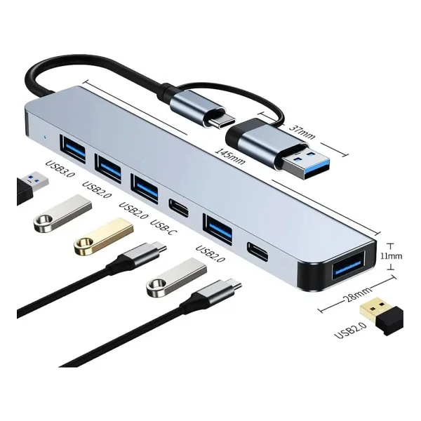 Coverzone Type-C Hub Ethernet Hdmi USB Aktarım Hızı USB C Hub 5 İn 1 USB Çoğaltıcı Hub C Rj45+ 4K Hdmı Uyumlu + 2 USB + 87w Pd Adaptörü Macbooc iPhone 15 Uyumlu - Görsel 8