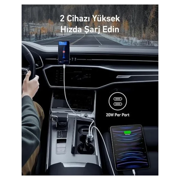 Anker Powerdrive Iıı Duo A2724 20 W Type-C Hızlı Araç Şarj Aleti - Görsel 10