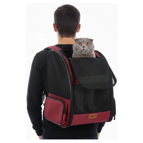 Pugalo Airmove Premium Kedi Köpek Taşıma Çantası Silinebilir Yırtılmaz Fileli Bükülmez Gövde (Siyah) - Görsel 9
