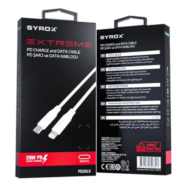 Syrox Pd20lk 1 M Lightning To Type-C Şarj Kablosu - Görsel 2