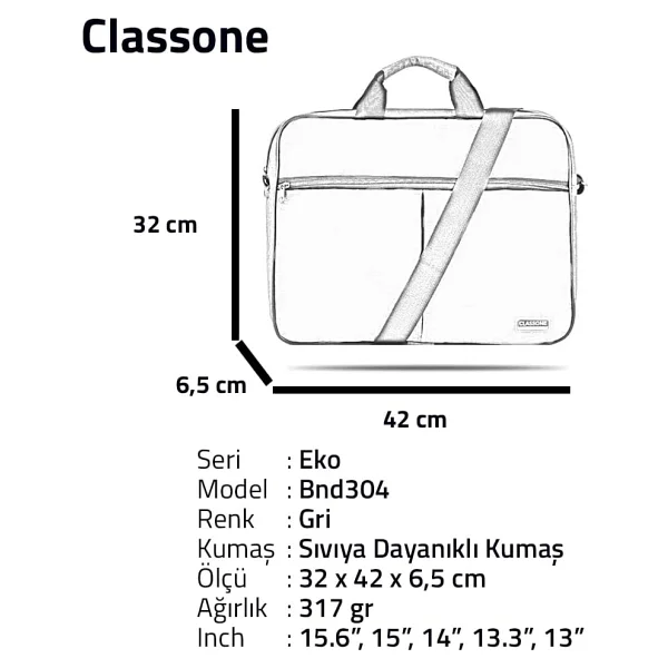 Classone Eko2 15.6'' Laptop Çantası - Görsel 7