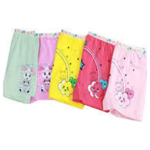 Tutku-Kız Çocuk Renkli Likralı Pamuk Boxer 6 Lı Paket (KARIŞIK RENK / 5-6 Yaş) - Görsel 2