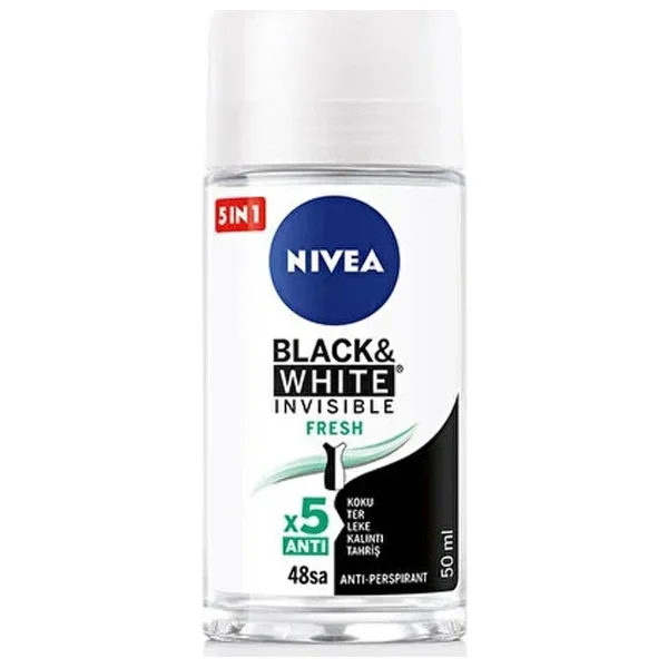 Nivea Invisible Black & White Fresh Kadın Roll-On 50 Ml - Görsel 2