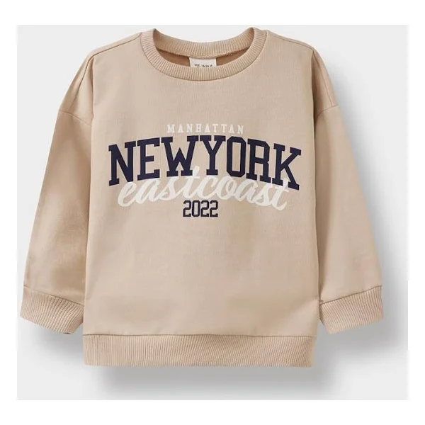 DeFacto Erkek Bebek Bisiklet Yaka Baskılı İçi Yumuşak Tüylü 2li Sweatshirt - Görsel 2