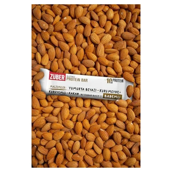 Züber Glutensiz Bademli 35 gr 3'lü Protein Bar - Görsel 3