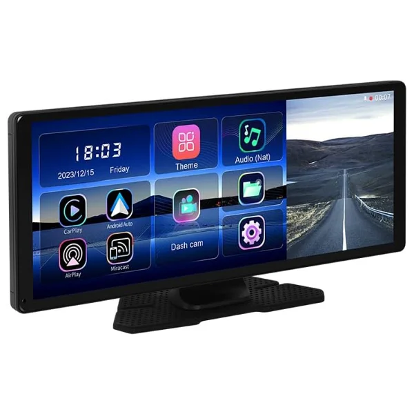 Dark 11.3" IPS Apple CarPlay & Android Auto / AirPlay, Android Cast Ekran Yansıtma, ADAS Sürüş Sistemli 4K Ön & Arka Kameralı Torpido Üstü Araç Multimedya Ekranı - Görsel 5