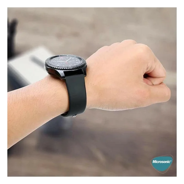 Microsonic Huawei Watch GT 3 46mm Silicone Sport Siyah Kordon - Görsel 8