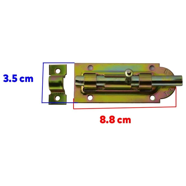 Badem10 Mavzer Sürgü No:6 Kilit Kadmiyum 35x88 Mm Kapı Pencere Emniyet Mandalı Kilidi - Görsel 2