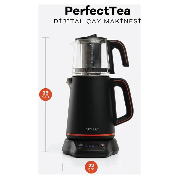 Dexart Perfecttea Dx-1321-Bl 2200 W Siyah Çay Makinesi - Görsel 2