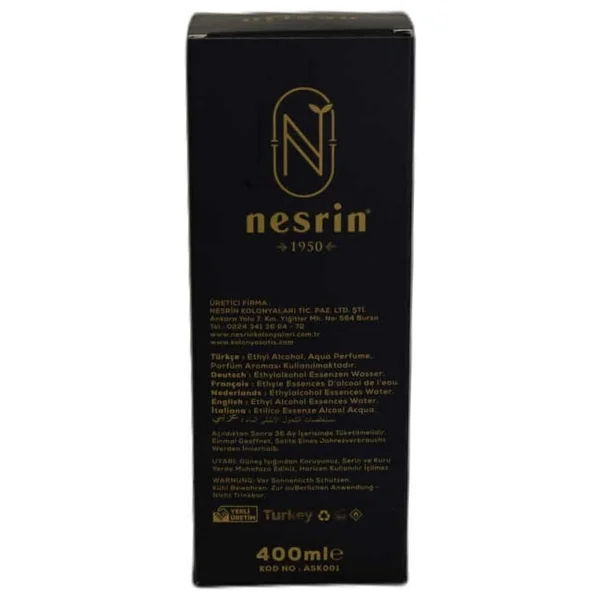 Nesrin Aşk-ı Harem Kolonyası 80 Derece Özel Seri Kutulu Pet Şişe 400 ML - Eau De Cologne - Görsel 2