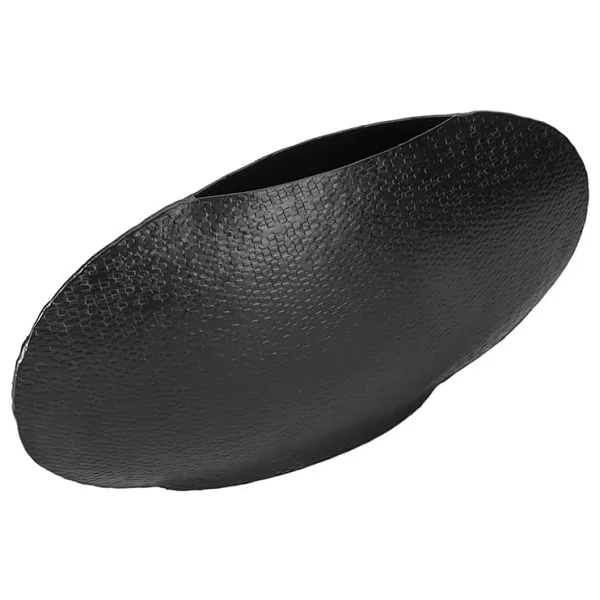Porland Sia Siyah Oval Vazo 25cm - Görsel 2