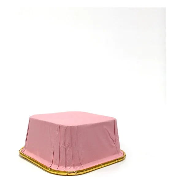 Dolphin Muffin Kare Kağıt Pembe Altın Cupcake Kek Kalıbı Kapsülü Kabı - 25 Adetlik 10 Paket - Görsel 4