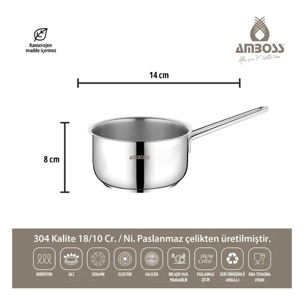 Amboss 3 Parça Cool Çelik Sütlük - Görsel 4
