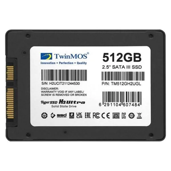Twinmos 512GB 580/550Mb/s 2.5'' SATA3 SSD TM512GH2UGL 3D-Nand - Görsel 8