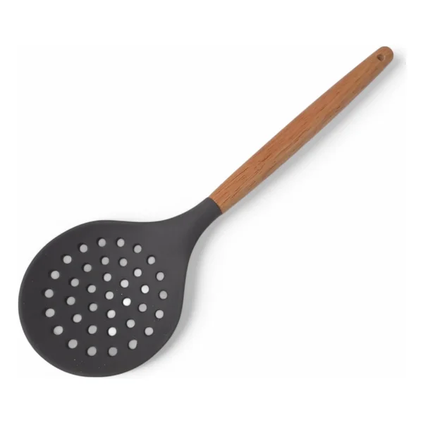 Deconox Bambu Saplı Silikon Kevgir, Bambu Uzun Silikon Geniş Kevgir 27cm 3 Renk Seçenekli (Krem) - Görsel 8