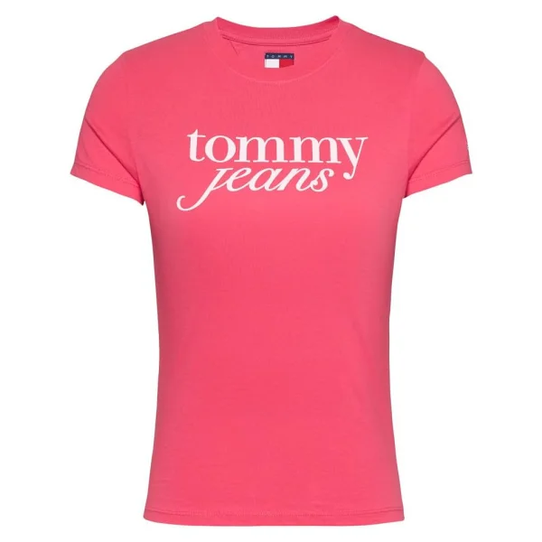 Tommy Hilfiger Jeans Slim Essential Logo Ext DW0DW19447 Kısa Kollu Bisiklet Yaka Kadın Tişört - Görsel 5