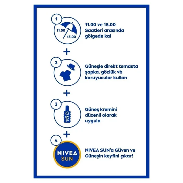 NIVEA SUN SPF50 Koruma ve Nemlendirici Güneş Spreyi 200 ml, Q10 Sıkılaştırıcı ,Bronzlaştırıcı Vücut Losyonu 200 ml - Görsel 4