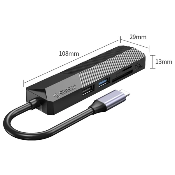 ORICO Type-C Bağlantılı 2 USB Portlu 4K 30 Hz HDMI TF SD Docking Station Çoğaltıcı Siyah - Görsel 5