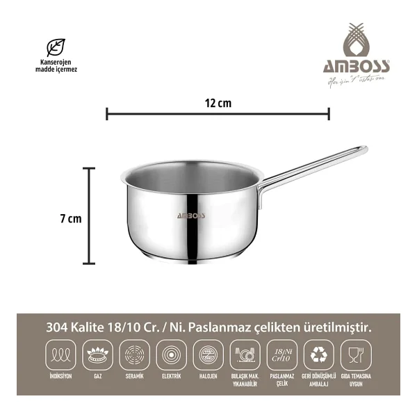 Amboss 3 Parça Cool Çelik Sütlük - Görsel 5
