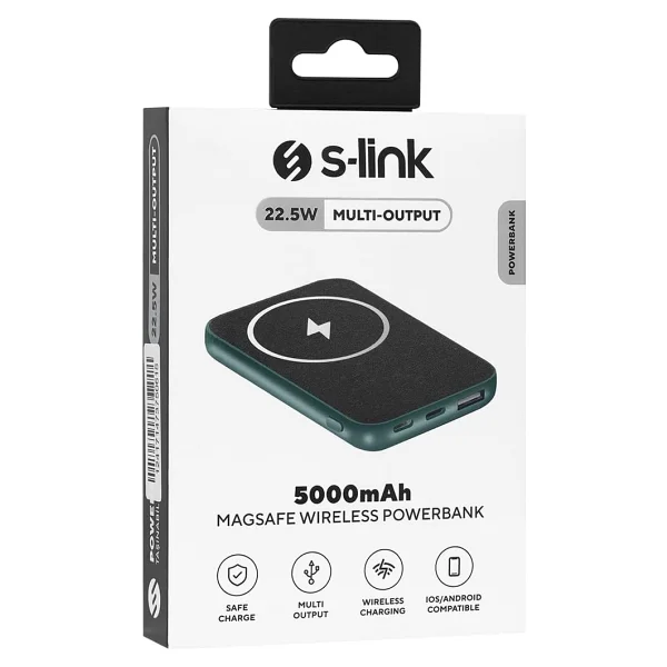 S-Link P50 Yeşil 5000 mAh Magsafe Powerbank - Görsel 7