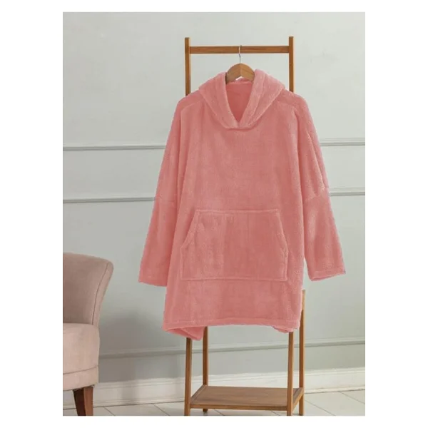 Mulberry Wellsoft Kapşonlu Giyilebilir Tv Battaniyesi Unisex Over Size - Kiremit - Görsel 2