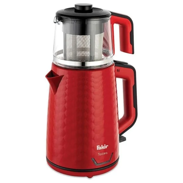 Fakir Tastea Siyah Kırmızı 1650 W Cam Demlikli Çay Makinesi - Görsel 2