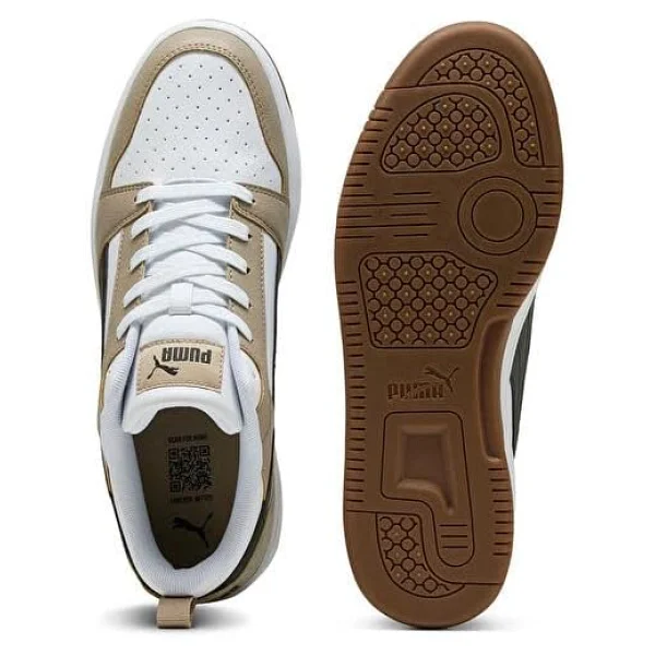 Puma Rebound V6 Low 392328-52 Beyaz-Siyah-Kahverengi Spor Ayakkabı - Görsel 4