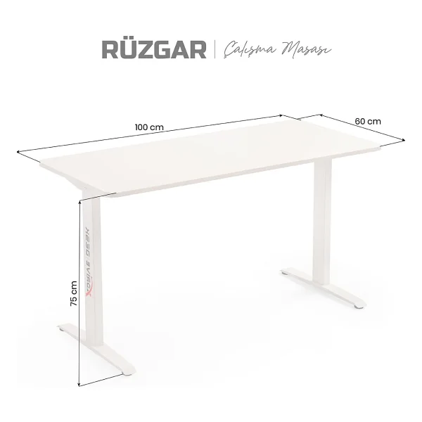 Xdrive Rüzgar 100x60 Cm Beyaz Oyuncu Masası - Görsel 2