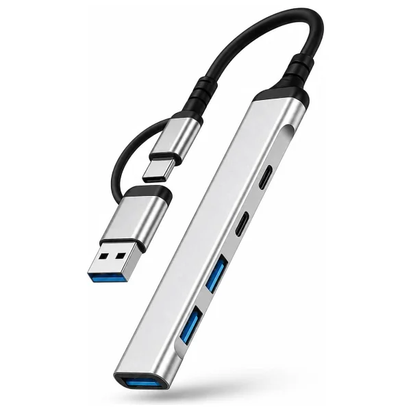 Coverzone Type-C Hub Ethernet Hdmi USB Aktarım Hızı USB C Hub 5 İn 1 USB Çoğaltıcı Hub C Rj45+ 4K Hdmı Uyumlu + 2 USB + 87w Pd Adaptörü Macbooc iPhone 15 Uyumlu - Görsel 5