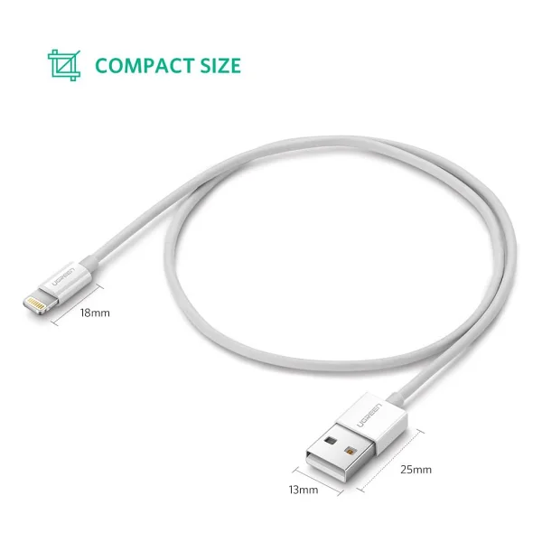 Ugreen 20730 2 m USB to Lightning Hızlı Şarj Kablosu - Görsel 7