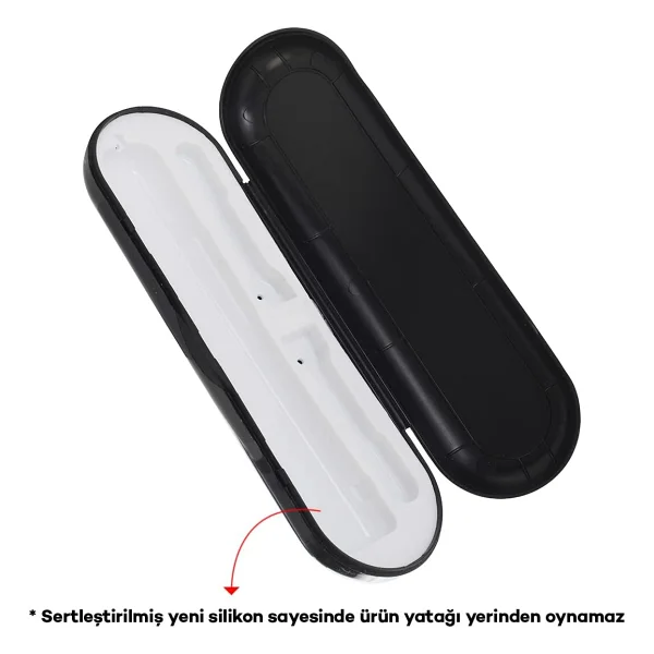 Pi&Go Şarjlı Diş Fırçası Koruma Kabı Hijyenik Seyahat Kutusu Siyah - Görsel 5