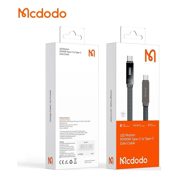 Mcdodo Ca-4470 1.2 M Type-C To Type-C Hızlı Şarj Kablosu - Görsel 7