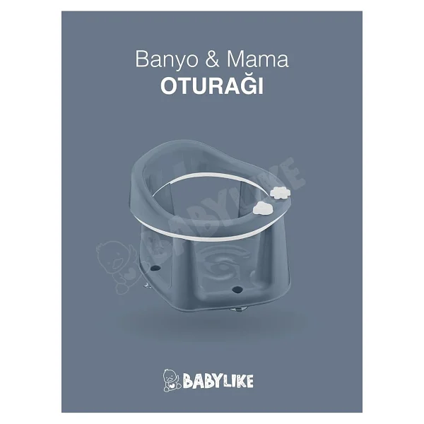 Babylike Vakumlu Mavi Bebek Banyo Oturağı - Görsel 2