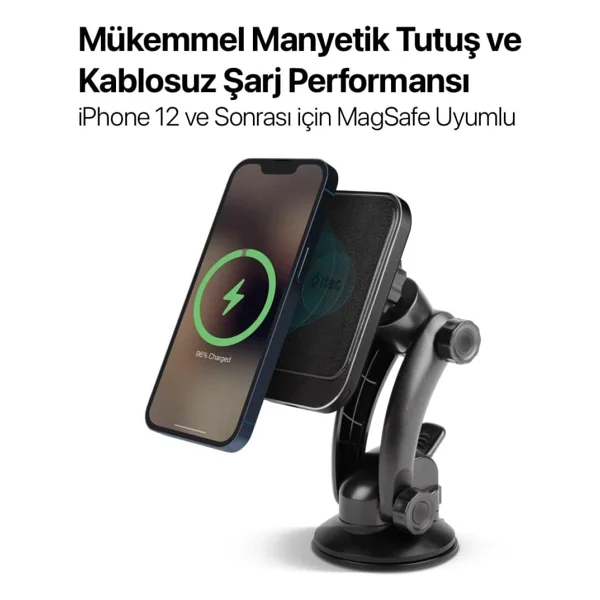 Ttec AirCharger Drive M 2KS18 MagSafe Vantuzlu Mıknatıslı Araç Telefon Tutucu - Görsel 2