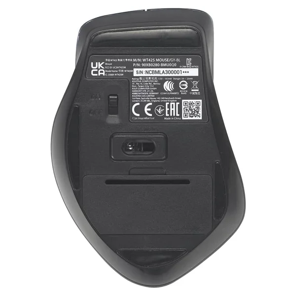 Asus Wt425 Siyah-Mavi Ergonomik Sessiz Optik Kablosuz Mouse - Görsel 5