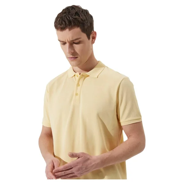 Altınyıldız Classıcs Slim Fit Dar Kesim Polo Yaka%100 Pamuk Kısa Kollu Tişört, Renk Sarı, Beden XL - Görsel 4