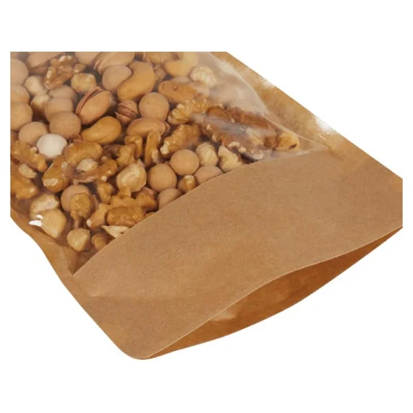 16 Cm X 27 Cm 4 Cm -100 Adet Kraft Geniş Pencereli Doypack - Görsel 3
